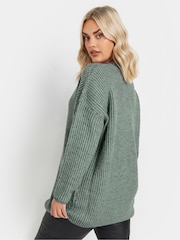 Yours Curve Blue Drop Shoulder Twist Jumper - Image 3 of 5