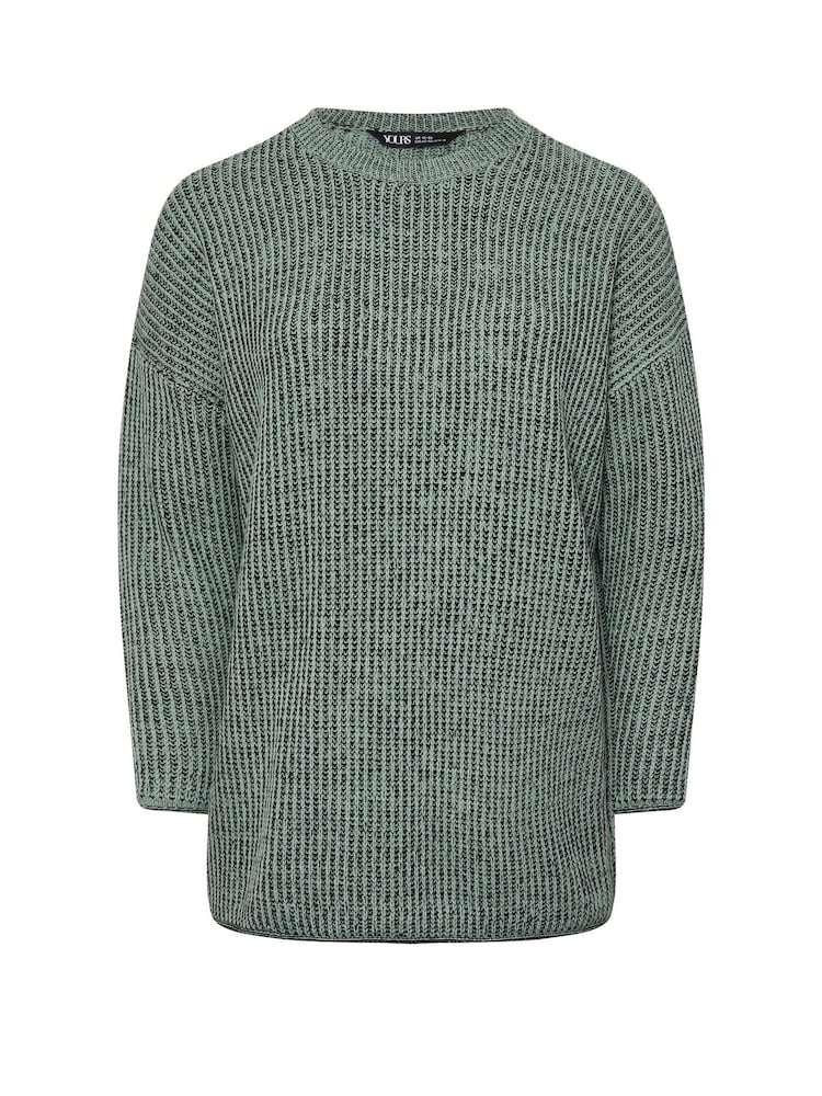 Yours Curve Blue Drop Shoulder Twist Jumper - Image 5 of 5