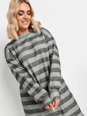 Yours Curve Grey Soft Touch Ribbed Jumper Dress - Image 4 of 5