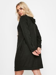 Yours Curve Black Sequin Heart Hoodie Dress - Image 3 of 5