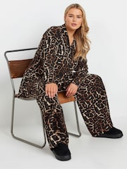Yours Curve Brown Leopard Shirt - Image 1 of 5