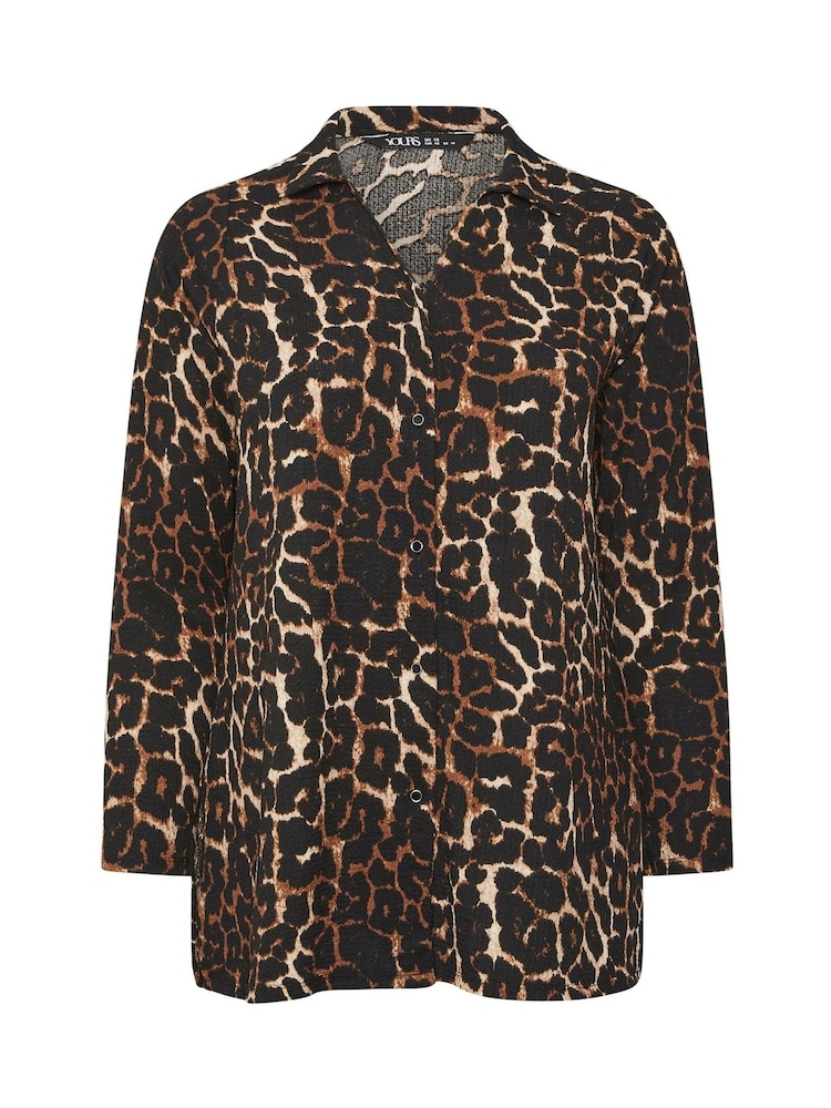 Yours Curve Brown Leopard Shirt - Image 5 of 5