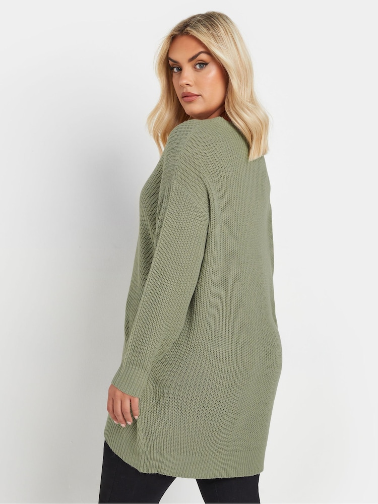 Yours Curve Green Essential Jumper - Image 2 of 5 Yours Curve Green Essential Jumper - Image 2 of 5