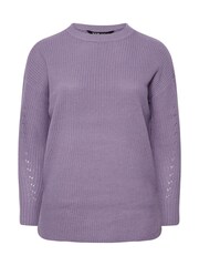 Sweter Yours Curve z obniżoną linią ramion w jednolitym kolorze - Obraz 5 z 5
