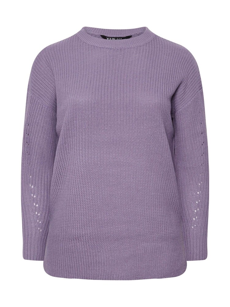 Sweter Yours Curve z obniżoną linią ramion w jednolitym kolorze - Obraz 5 z 5