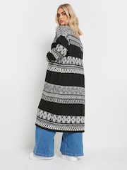 Yours Curve Longline Fairisle Cable Knit Cardigan - Imagen 2 de 9