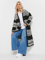 Yours Curve Longline Fairisle Cable Knit Cardigan - Imagen 3 de 9