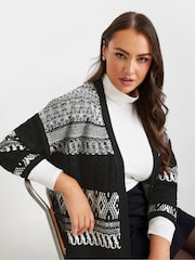 Yours Curve Longline Fairisle Cable Knit Cardigan - Imagen 7 de 9