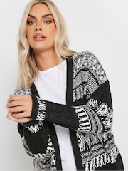 Yours Curve Longline Fairisle Cable Knit Cardigan - Imagen 8 de 9