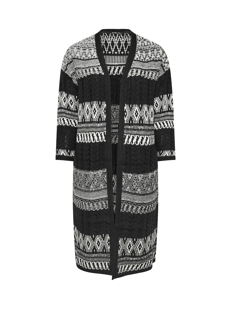 Yours Curve Longline Fairisle Cable Knit Cardigan - Imagen 9 de 9 Yours Curve Longline Fairisle Cable Knit Cardigan - Imagen 9 de 9