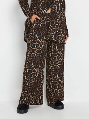Yours Curve Brown Leopard Print Trousers - Image 1 of 5