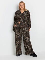 Yours Curve Brown Leopard Print Trousers - Image 2 of 5