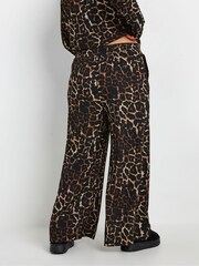 Yours Curve Brown Leopard Print Trousers - Image 3 of 5