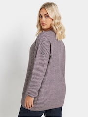 Yours Curve Pink Drop Shoulder Twist Jumper - Image 3 of 5