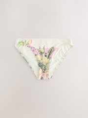 weiß/blau mit Blumendruck - Bikinihose mit Print - Bild 6 von 9