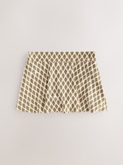 Khaki Green/Cream Foil Woodblock Swim Skirt Bikini Bottoms - Image 7 of 10