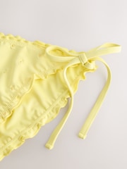 Amarillo bordado floral - Lettuce Edge Tie Side Bikini Bottoms - Imagen 7 de 8