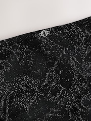 Black Silver Metallic Paisley Brazilian High Leg Bikini Bottoms - Image 7 of 8