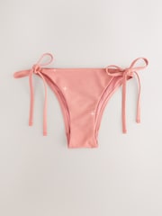 Pink Metallic Tie Side Bikini Bottoms - Image 6 of 8