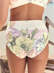 Cream/lilas/jaune à fleurs - Bas de bikini imprimé - Image 3 of 8
