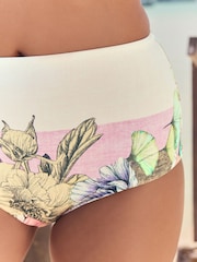 Cream/lilas/jaune à fleurs - Bas de bikini imprimé - Image 5 of 8