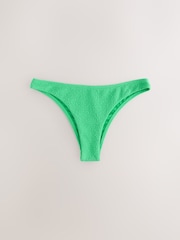 Green Textured Brazilian High Leg Bikini Bottoms - Image 5 of 7