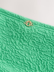 Green Textured Brazilian High Leg Bikini Bottoms - Image 6 of 7