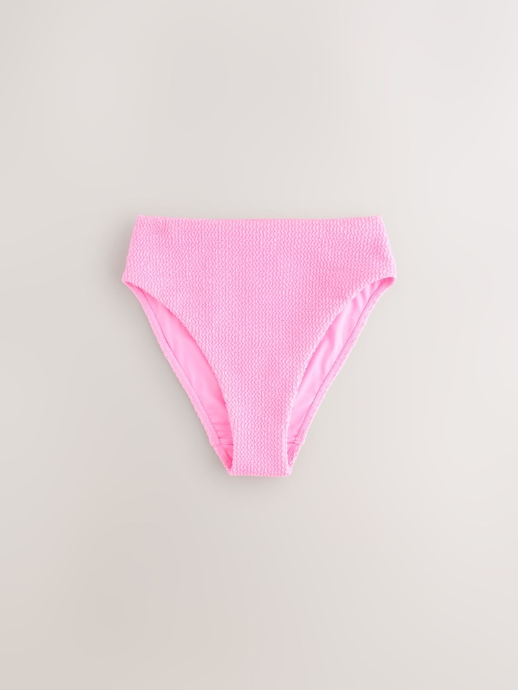 Neon Pink Crinkle - Bas de bikini échancré - Image 7 of 9