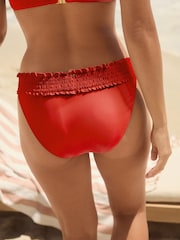 Rojo - Braguitas de bikini de pernera alta con frunces - Imagen 2 de 5