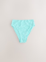 Mintgrün bestickt - Bikinihose mit hohem Bund und Beinausschnitt - Image 4 of 6