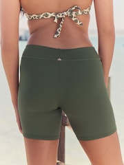 Khaki Green Long Length Bikini Shorts - Image 2 of 8