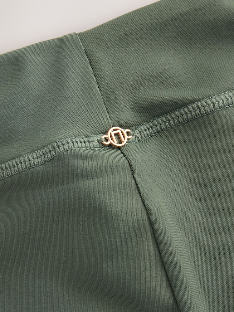 Khaki Green Long Length Bikini Shorts - Image 8 of 8