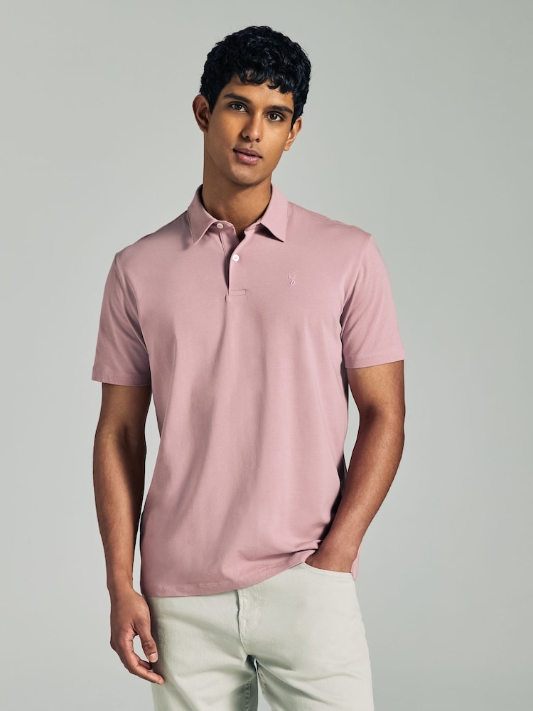 Navy/Grey/Pink Regular Fit Short Sleeve Jersey Polo Shirts 3 Pack - Image 1 of 7