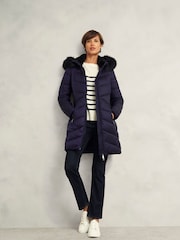 Hobbs Blue Petite Alis Puffer Jacket - Image 1 of 4