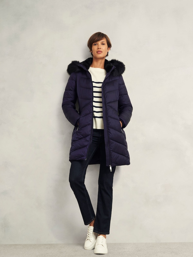 Hobbs Blue Petite Alis Puffer Jacket - Image 1 of 4