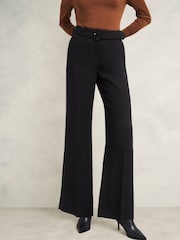 Hobbs Black Petite Drew Wide Trousers - Image 1 of 4