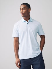 Pink / Blue / White Woven Collar Regular Fit Short Sleeve Jersey Polo Shirts 3 Pack - Image 6 of 12