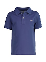 GANT Navy Kids Shield Logo Pique Polo Shirt - Image 2 of 4