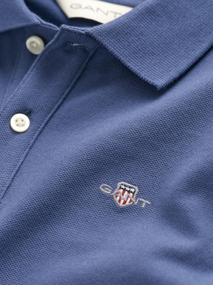 GANT Navy Kids Shield Logo Pique Polo Shirt - Image 4 of 4