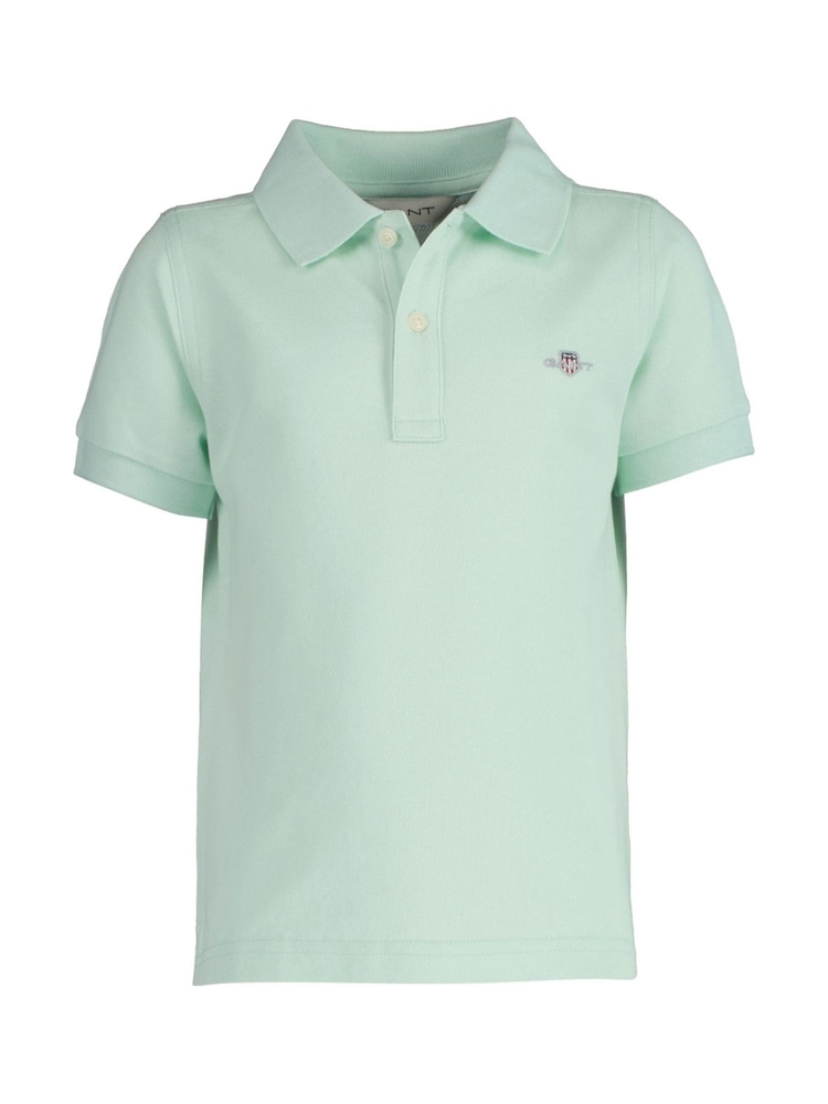 GANT Mint Green Kids Shield Logo Pique Polo Shirt - Image 2 of 4 GANT Mint Green Kids Shield Logo Pique Polo Shirt - Image 2 of 4