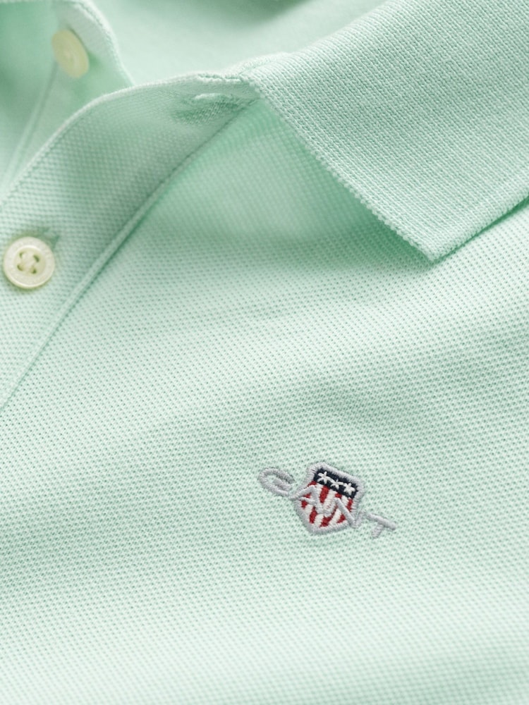 GANT Mint Green Kids Shield Logo Pique Polo Shirt - Image 4 of 4