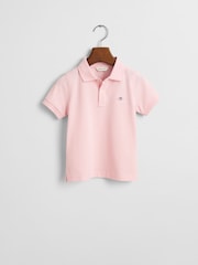 GANT Light Pink Kids Shield Logo Pique Polo Shirt - Image 1 of 4