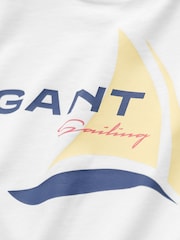 GANT White Kids Sports New Haven Logo T-Shirt - Image 3 of 3