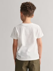 GANT White Archive Shield Short Sleeve T-Shirt - Image 2 of 3