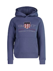GANT Navy Kids Shield Logo Hoodie - Image 1 of 3