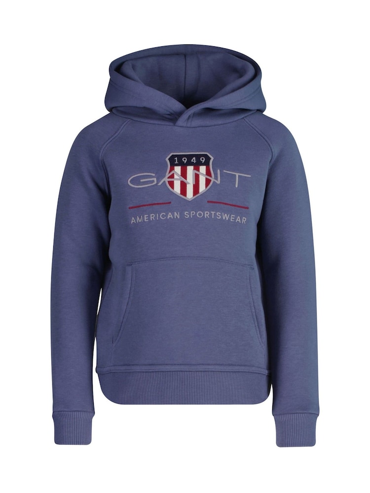 GANT Navy Kids Shield Logo Hoodie - Image 1 of 3