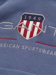 GANT Navy Kids Shield Logo Hoodie - Image 3 of 3