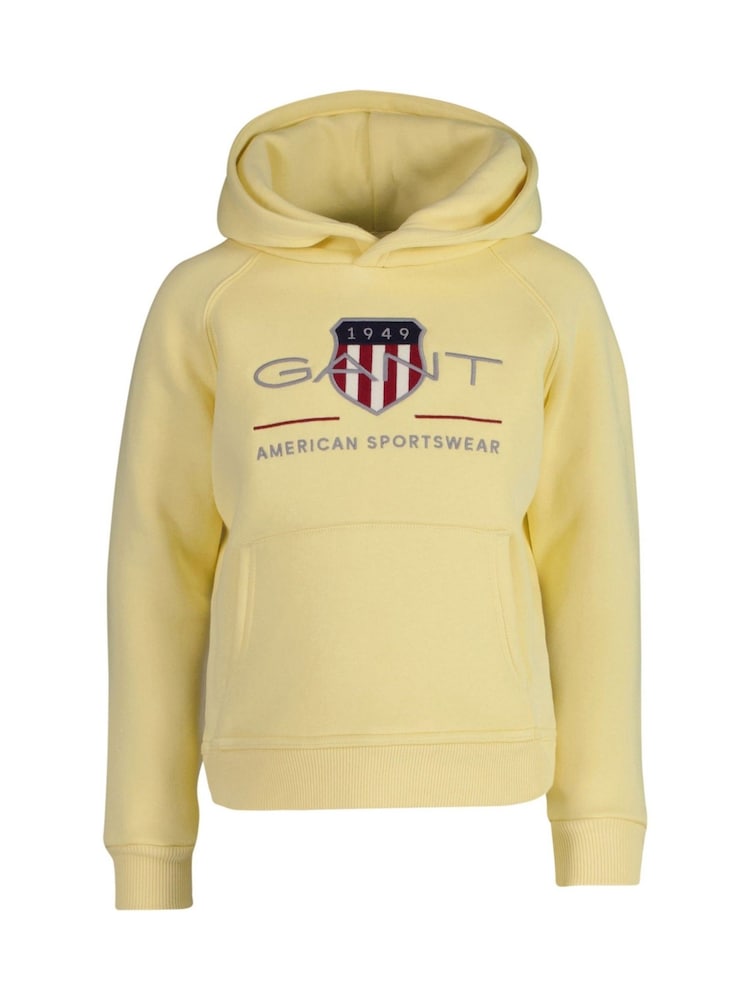 GANT Yellow Kids Shield Logo Hoodie - Image 1 of 2