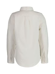 GANT White 100% Cotton Linen Button Down Long Sleeve Shirt - Image 2 of 4