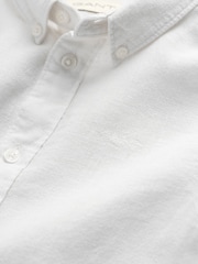 GANT White 100% Cotton Linen Button Down Long Sleeve Shirt - Image 4 of 4